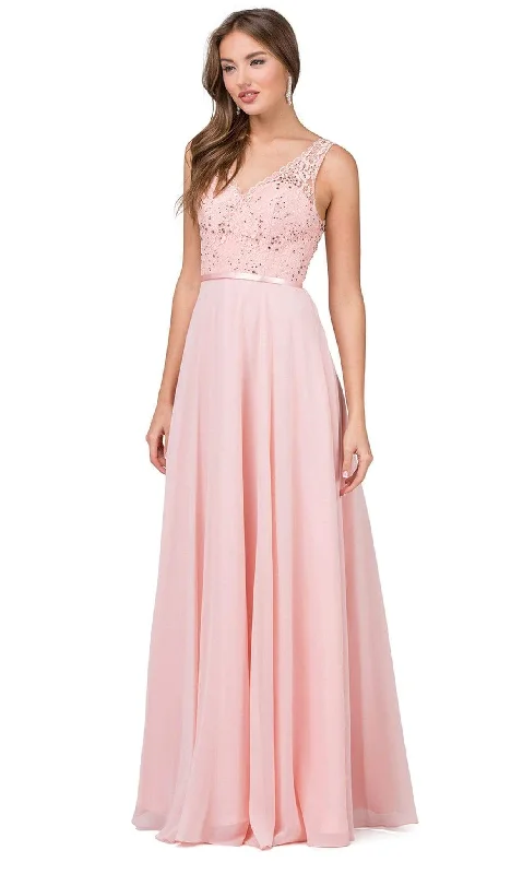Boho - inspired wedding dresses with floral embroidery​ Wedding guest dresses with empire waists and tulle skirts Dancing Queen - 2267 Sleeveless Scalloped Lace Illusion Prom Gown