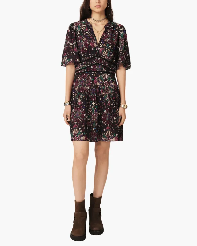 Argyle - Printed Casual Dresses in Pastel Hues​ DRESS FIDJI IN ANTHRACITE