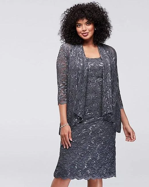 Modern minimalist wedding dresses with clean lines​ Printed wedding guest dresses with tropical motifs for beach weddings Alex Evenings AE2121902 Mother of the Bride Short Dress