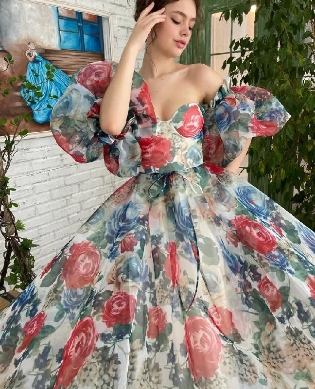 Mini dresses with pom - pom trims for a playful feel Enchanted Rose Bloom Gown