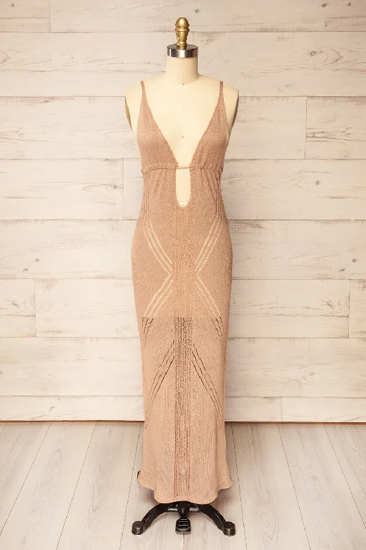 Mini dresses with embroidered details for a unique touch Bitola | Crochet Beach Dress w/ Plunging Neckline