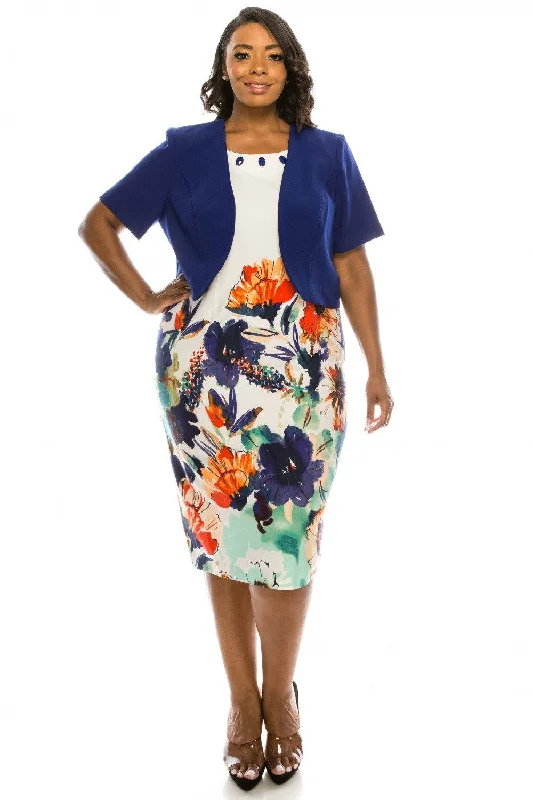 Maternity dress for a family photoshoot Maya Brooke Short Floral 2 Piece Dress Plus Size