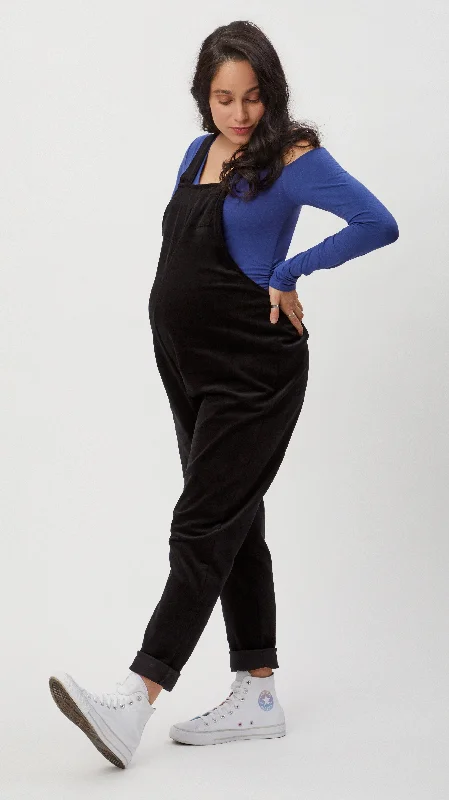 Maternity dress with side ruching to accommodate bump Corduroy Maternity Overalls