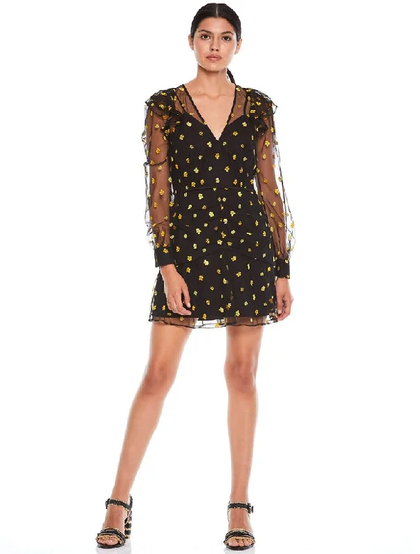 Everyday Dress with Camouflage Print for a Bold Statement​ TALULAH-MIGHTNIGHT FIELD L/S MINI DRESS