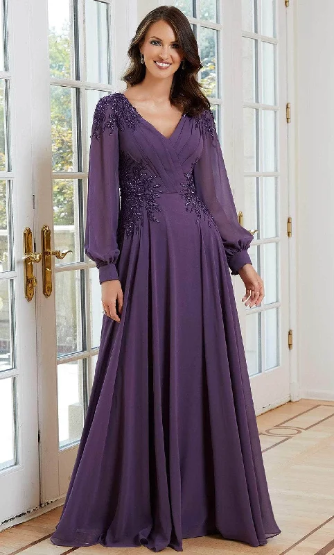 Backless wedding dresses with lace - up details​ Wedding guest dresses with tiered skirts for a feminine look MGNY By Mori Lee 72717 - Bishop Sleeved Formal Dress