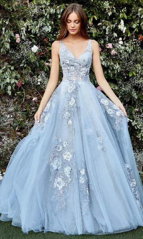 Halter - neck wedding dresses with a unique neckline​ Bow - backed wedding guest dresses in silk for a luxurious feel Andrea and Leo - A0893 Floral Embroidered Simple Prom Gown