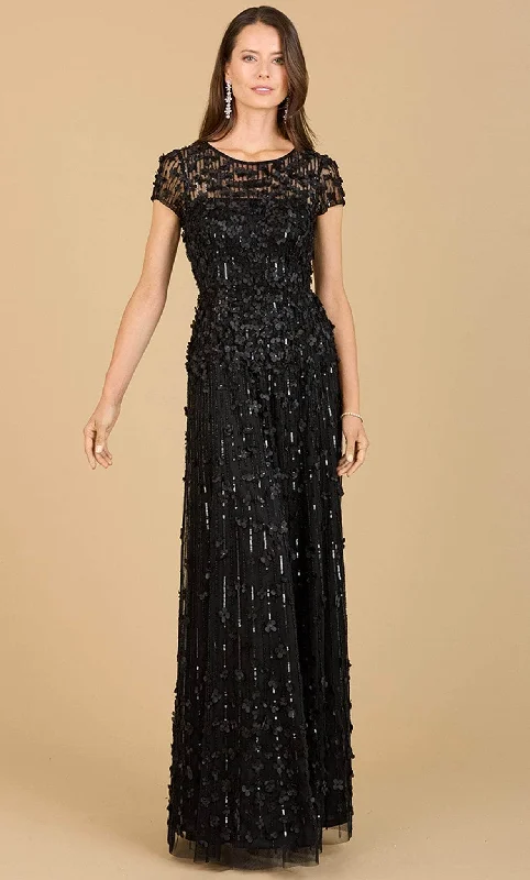 Square - neck wedding dresses with a demure look​ Plaid wedding guest dresses in muted colors for a fall wedding Lara Dresses 29181 - Cap Sleeve Embroidered Evening Dress
