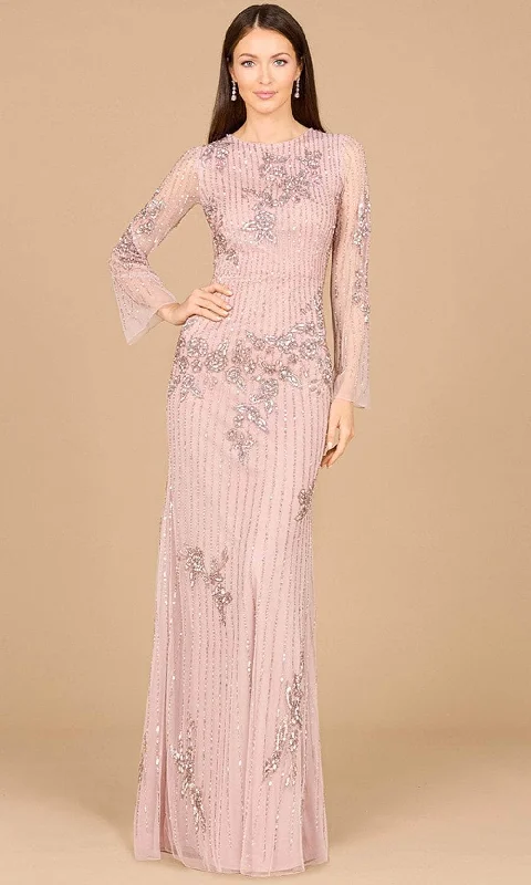 Plus - size wedding dresses with a flattering fit​ Wedding guest dresses with keyhole backs and flowing fabrics Lara Dresses 29079 - Beaded Long Sleeve Evening Gown