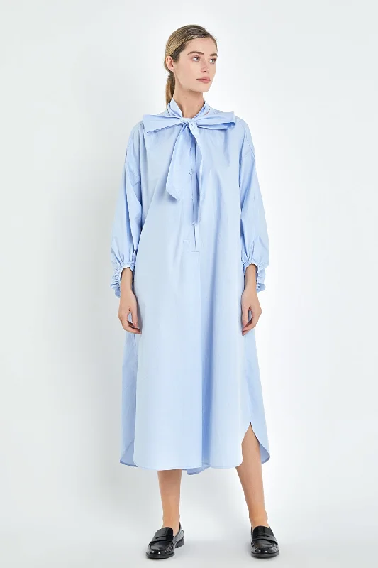 Scarf - Accented Casual Dresses for Added Style​ Billow Sleeve Maxi Dress