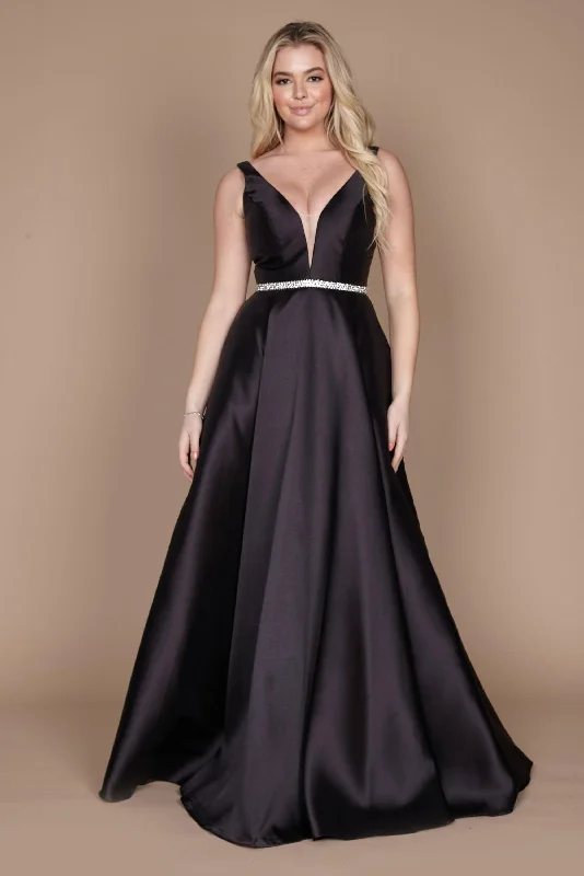 Sheath satin wedding dresses for a sleek appearance​ Midi wedding guest dresses in navy blue for a formal affair Long Formal Evening Dress