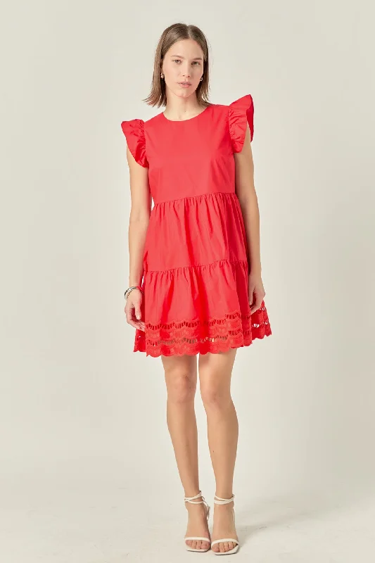 Two - Piece Casual Dresses for a Modular Look​ Embroidery Detail Mini Dress