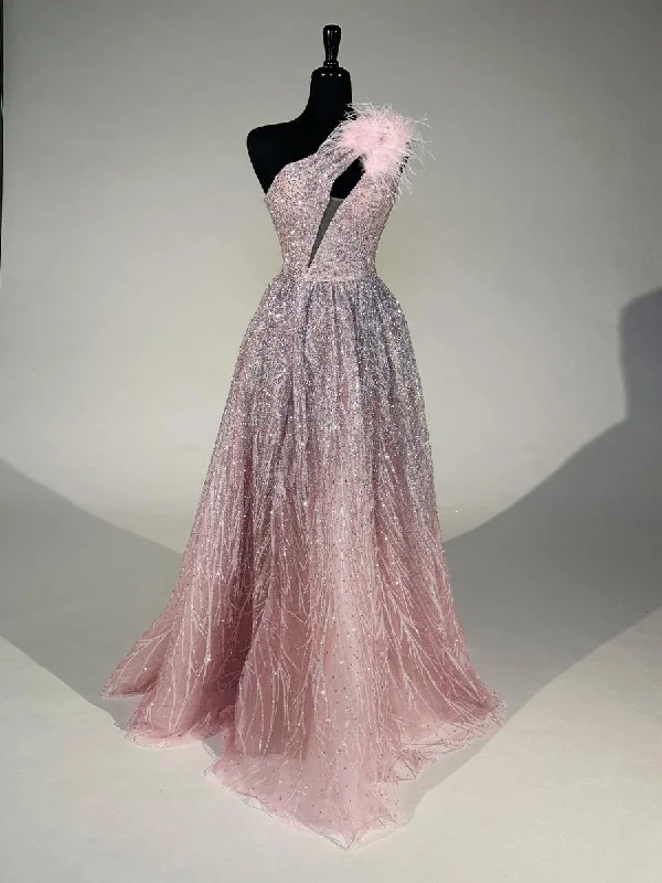 Mini dresses with asymmetric hems for a fashion - forward look Portia and Scarlett Prom Dress PS24411