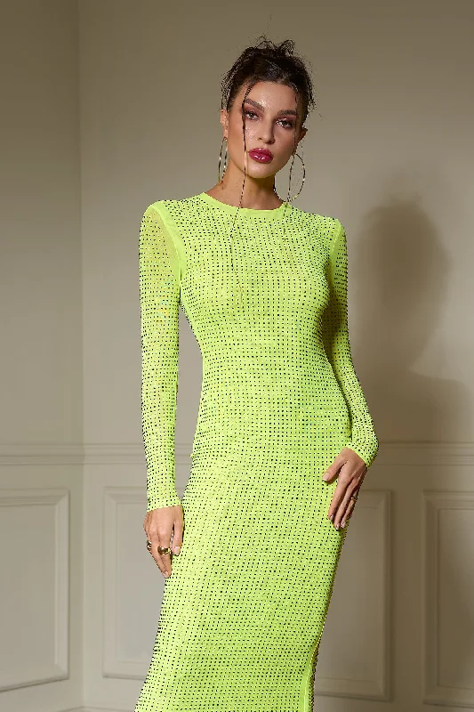 Sleep - Wear Inspired Casual Dresses for a Cozy Feel​ Yolanda Rhinestone Serenade Midi Dress