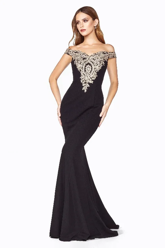 Long sleeve maternity maxi dress for winter Cinderella Divine KV1051 Long Formal One Shoulder Fitted Prom Dress