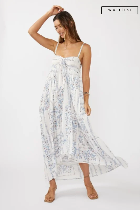 Two - Piece Casual Dresses for a Modular Look​ Waitlist 4/2 ♥ Emily Sleeveless Patchwork Floral Print Maxi Dress Cream