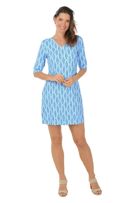 Sleeveless Casual Dresses for Warm Weather​ Dot Your Eyes V-Neck UPF50+ Dress