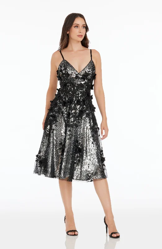 Midi dresses with cold - shoulder cutouts for a trendy style Tahani Dress