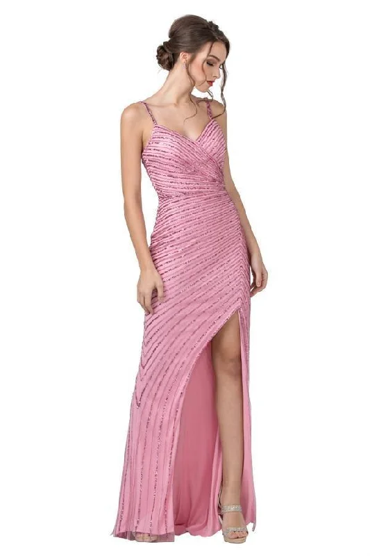 Maternity dress for a baby's first visit to the orchard Long Formal Sequins Spaghetti Straps Prom Dress