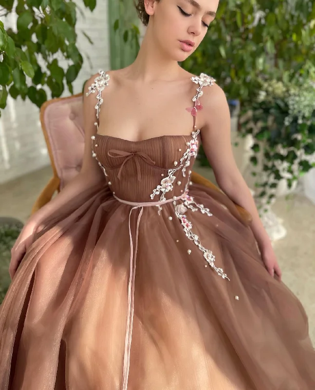 Mini dresses with ruched bodices for a feminine touch Amber Pearl Blossom Gown