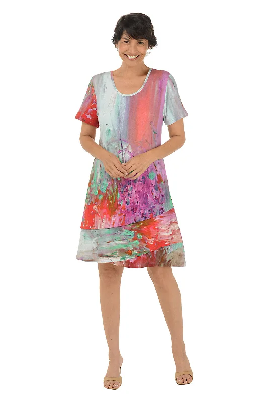 Concert - Wear Casual Dresses with a Fun Style​ Jardin Layered Hem Short Sleeve Dress