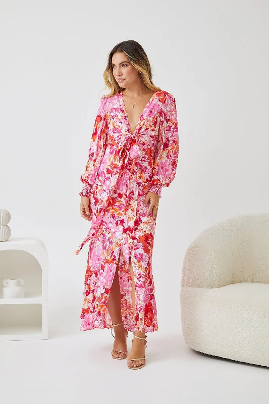 Midi dresses with metallic threads for a glamorous evening event Mallarey Dress - Multi Floral