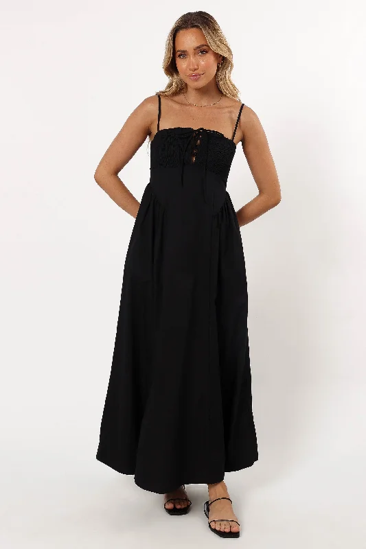 Maternity dress for a baby's first visit to the indoor garden Alena Midi Dress - Black Maternity dress for a baby's first visit to the indoor garden Alena Midi Dress - Black