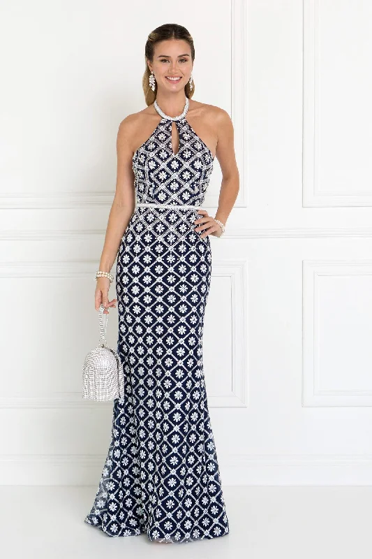 Maternity dress for a baby's first trip to the zoo Long Prom Formal Dress Halter Neck Evening Gown