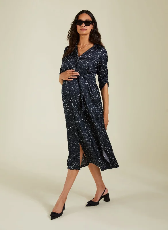 Maternity dress for a baby's first visit to the park playground Keira Recycled Maternity Dress