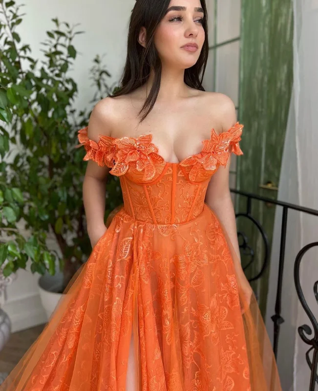 Mini dresses with V - necklines for a flattering shape Hibiscus Tangerine Gown
