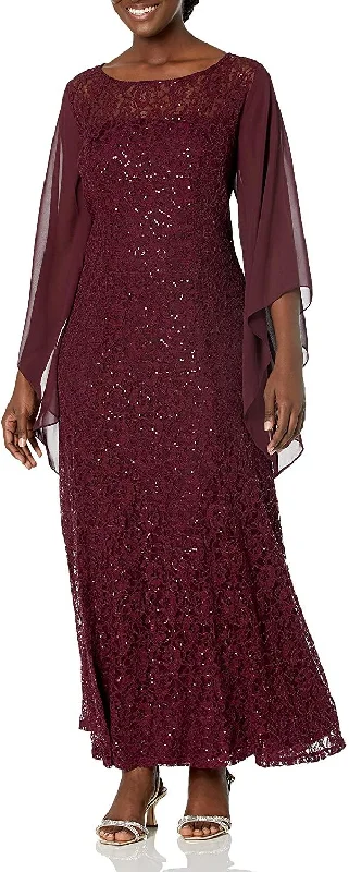 Chiffon and tulle combination wedding dresses​ Geometric - printed wedding guest dresses for a modern wedding SL Fashions Plus Size Long Mother of the Bride Dress 9419425