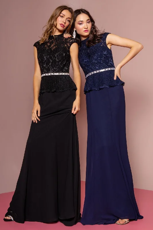Maternity dress for a New Year's Eve celebration Prom Cap Sleeve Peplum Evening Long Dress