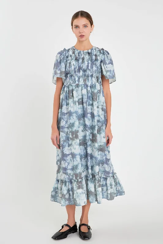 Lace - Trimmed Casual Dresses for a Delicate Touch​ Pleated Tie Die Maxi Dress