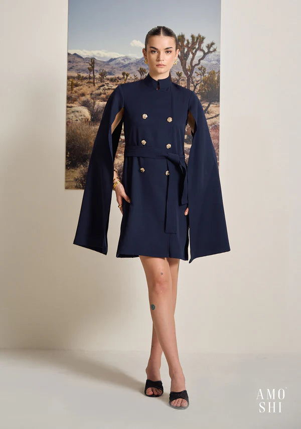 Everyday Dress with Anti - bacterial Properties for Hygiene​ Classic Women's Cape Work Mini Dress