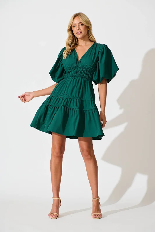Everyday Dress with Removable Accessories for Customization​ Amarini Dress In Emerald