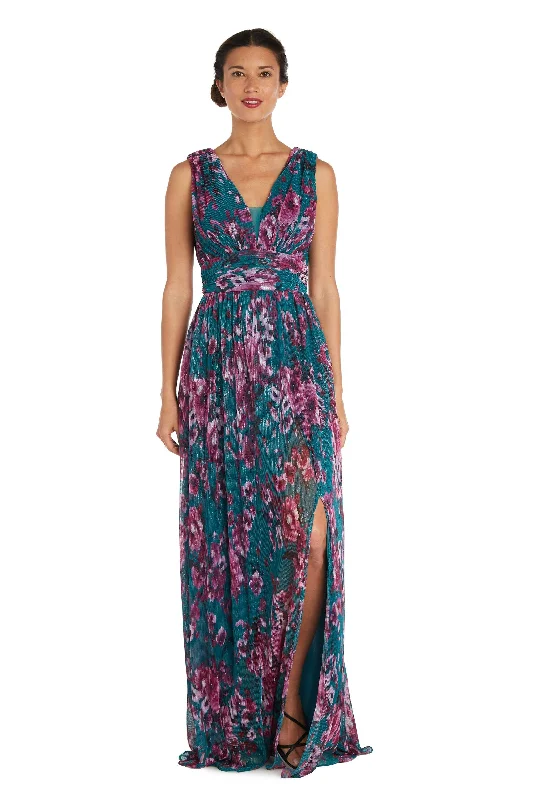 Empire - line wedding dresses with a ruffled skirt​ Wedding guest dresses with pom - pom trims for a playful look Nightway Long Formal Floral Print Dress 22042
