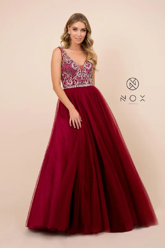 Maternity dress for a baby's naming ceremony Long Formal Evening Prom Ball Gown Burgundy