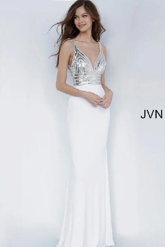 Maternity dress with empire waist for added comfort Jovani 4240 Prom Long Formal Dress