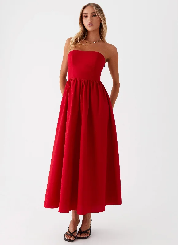  Love Me Later Midi Dress - Red