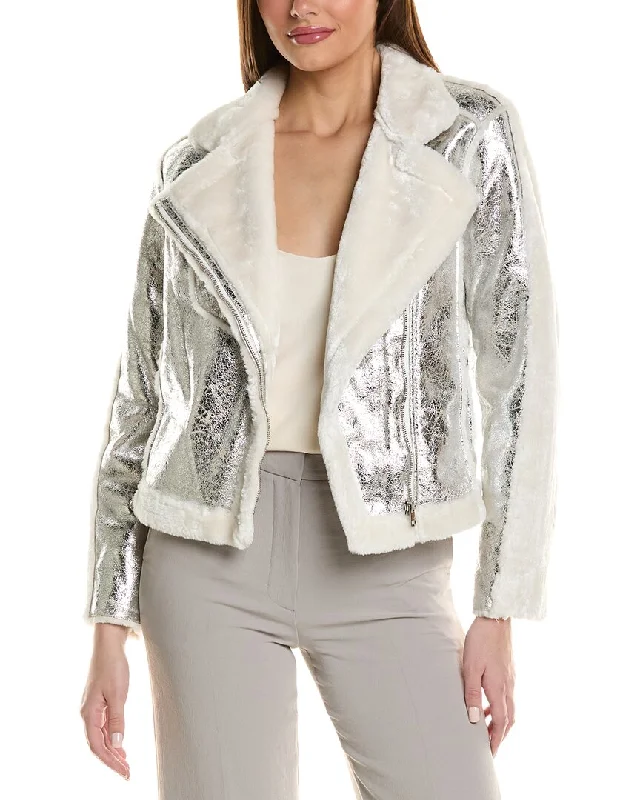 Checkered women's wool coats in a classic pattern for a timeless styleAdrienne Landau Moonstone Jacket