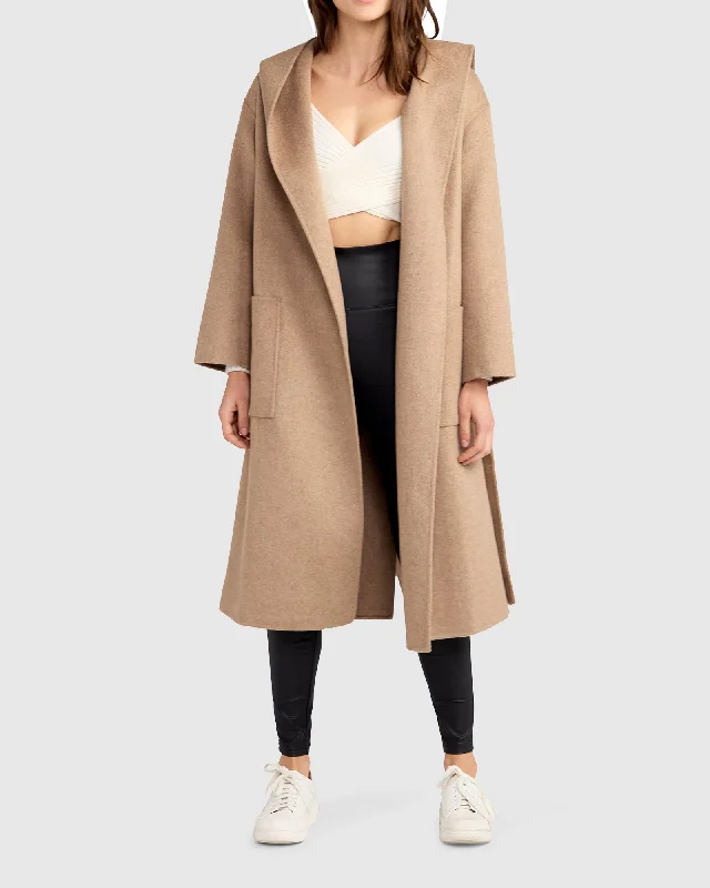 Women's reversible down coats with two - tone designs for versatile stylingBelle&Bloom Arcadia Oversided Coat with Hood - Oat Women's reversible down coats with two - tone designs for versatile stylingBelle&Bloom Arcadia Oversided Coat with Hood - Oat