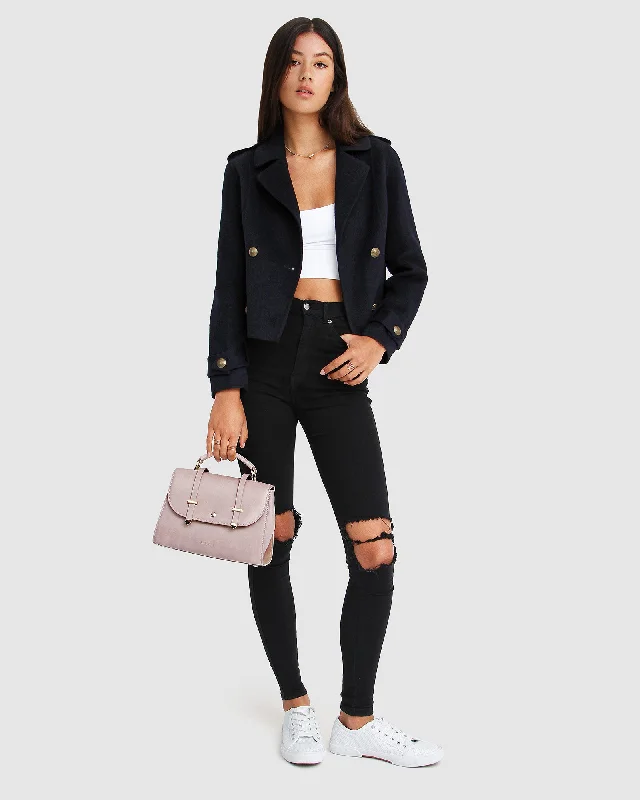 Plus size women's wool blend coats for a warm and stylish winterBetter Off Military Peacoat