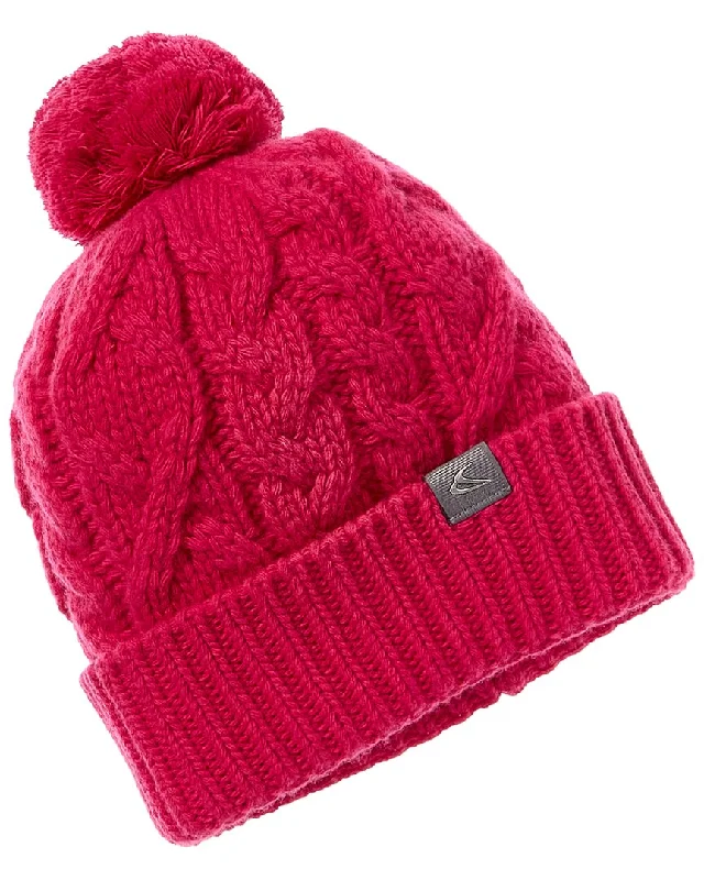 Water - resistant women's trench coats with adjustable cuffs for rainy daysCAPRANEA Arosa Pom Wool Beanie