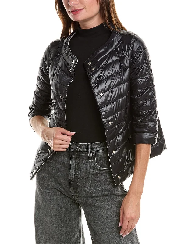 Shearling - lined women's leather coats for ultimate warmth and luxuryHerno Ultralight Reversible Cape