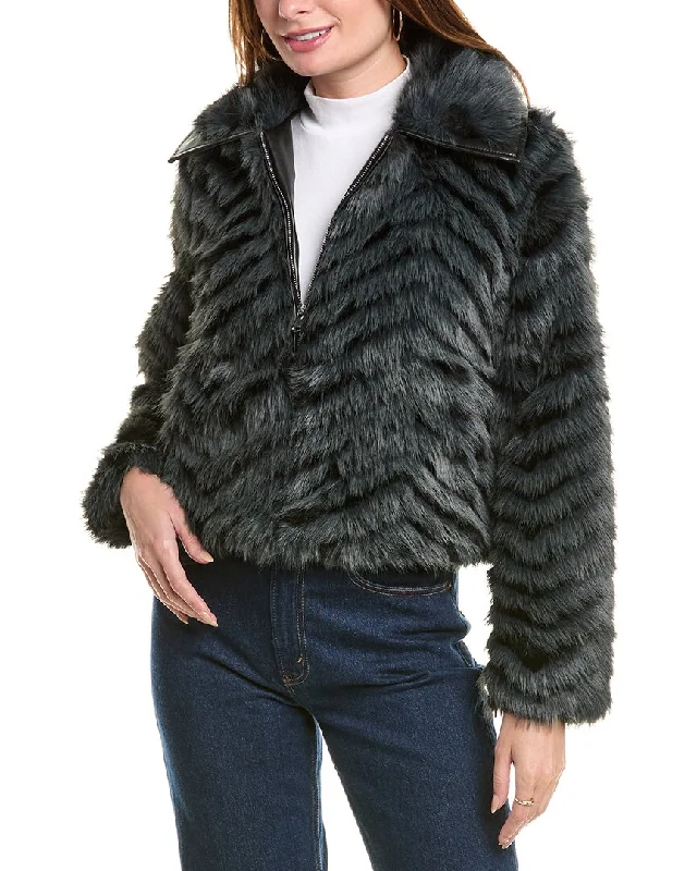 Women's pea coats with brass buttons for a nautical - inspired styleLa Fiorentina Shaggy Jacket