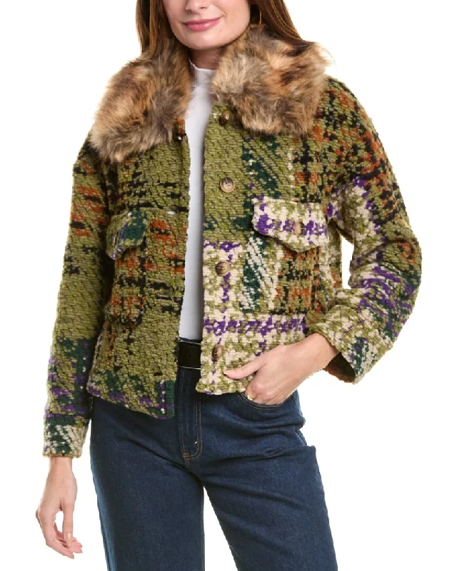 Women's reversible down coats with two - tone designs for versatile stylingLa Fiorentina Wool Coat