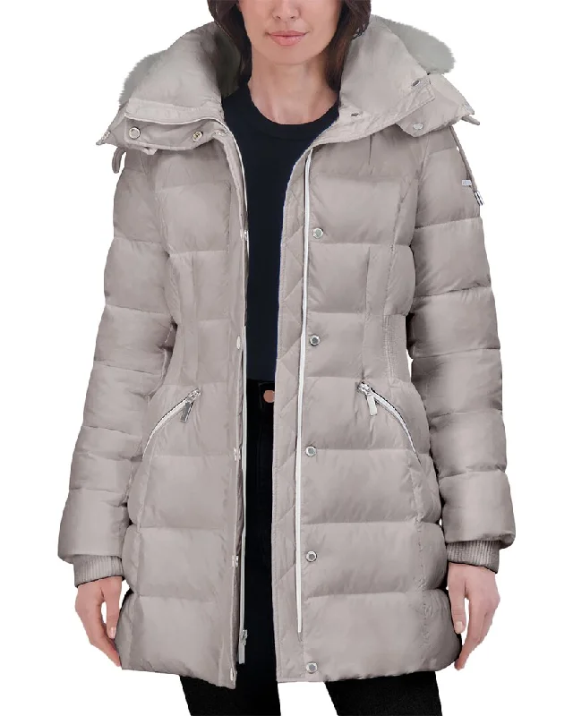 Women's knee - length wool blend coats with a fur collar for added warmthLaundry by Shelli Segal Jacket