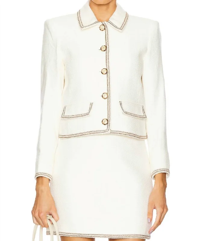 Women's reversible down coats with two - tone designs for versatile stylingMakayla Jacket In Ivory