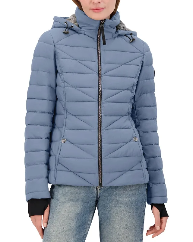Women's reversible down coats with two - tone designs for versatile stylingNautica Short Stretch Jacket