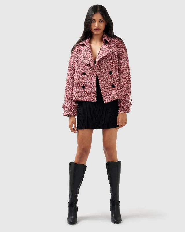 Checkered women's wool coats in a classic pattern for a timeless stylePower Over Me Tweed Jacket