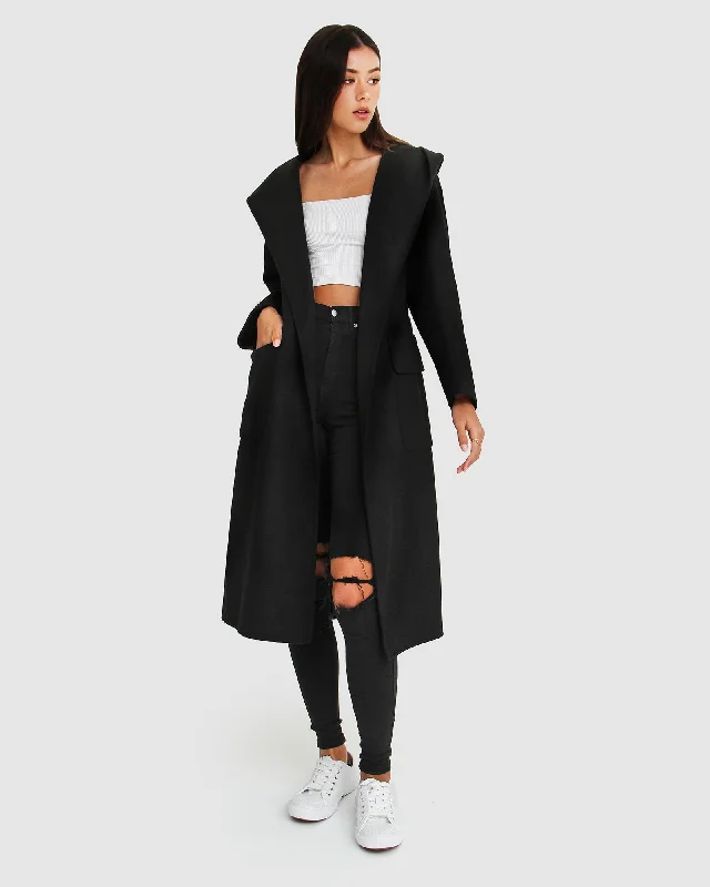 Women's faux fur coats in bright colors for a bold fashion statementRunaway Wool Blend Robe Coat